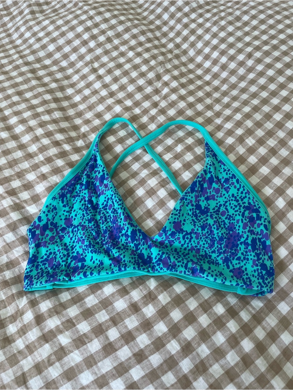 Women’s Teal & Blue Printed Sports Bra